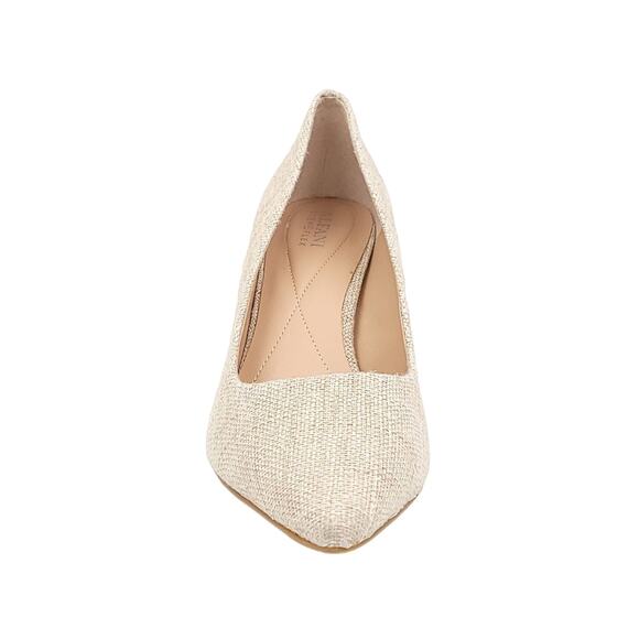 Alfani Women Jenson Pointed Toe Pump Heels Size US 5M Beige Linen Fabric - Picture 4 of 6